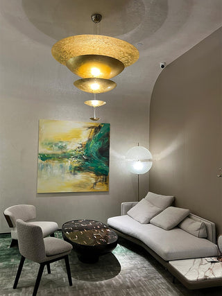 Zathaara Layered Gold Foil Pendant Light - Blowlighting