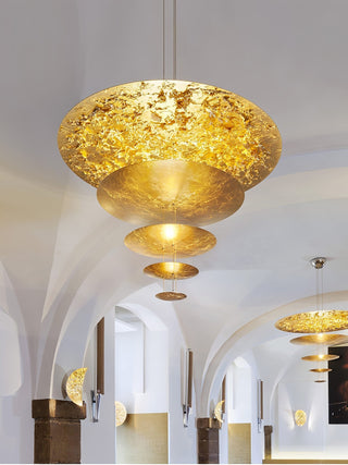 Zathaara Layered Gold Foil Pendant Light - Blowlighting