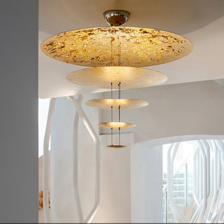Zathaara Layered Gold Foil Pendant Light - Blowlighting
