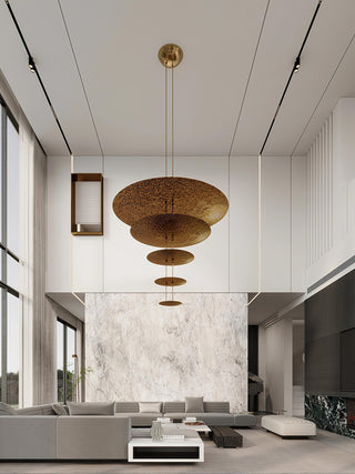 Zathaara Layered Gold Foil Pendant Light - Blowlighting