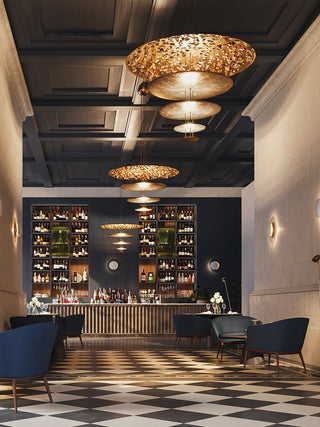 Zathaara Layered Gold Foil Pendant Light - Blowlighting