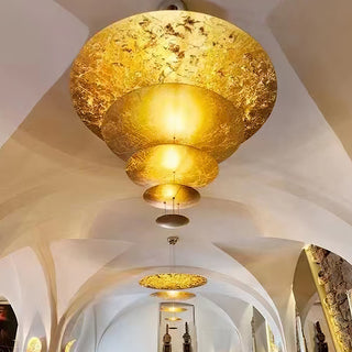 Zathaara Layered Gold Foil Pendant Light - Blowlighting