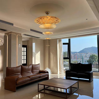 Zathaara Layered Gold Foil Pendant Light - Blowlighting