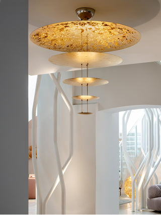 Zathaara Layered Gold Foil Pendant Light - Blowlighting