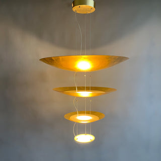 Zathaara Layered Gold Foil Pendant Light - Blowlighting