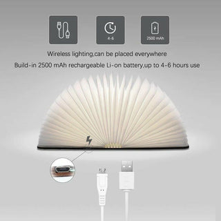 Magic Book Art Deco Wood Table Light