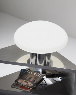 Magnolia Modern Glass Chrome Table Lamp