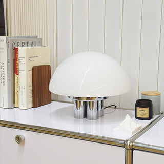Magnolia Modern Glass Chrome Table Lamp