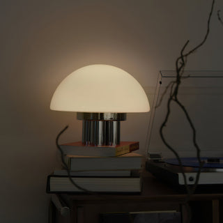 Magnolia Modern Glass Chrome Table Lamp