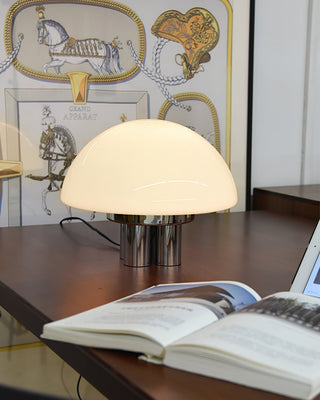 Magnolia Modern Glass Chrome Table Lamp