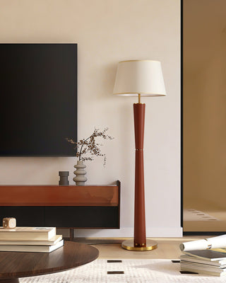 Elio Walnut & Brass Floor Lamp