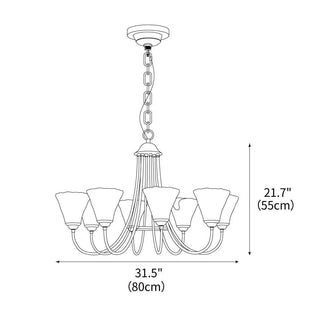 Manhattan Vintage Glass Lantern Chandelier
