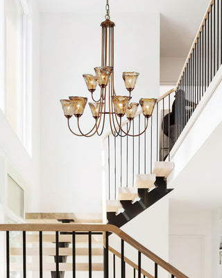 Manhattan Vintage Glass Lantern Chandelier