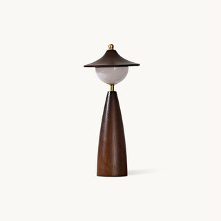 Maoy Tapered Wood Glass Table Lamp