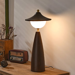 Maoy Tapered Wood Glass Table Lamp
