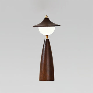 Maoy Tapered Wood Glass Table Lamp