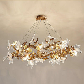 Maple Leaf Luxury Brass Chandelier