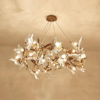 Maple Leaf Luxury Brass Chandelier