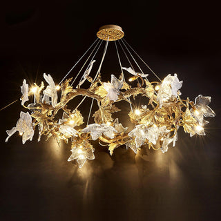 Maple Leaf Luxury Brass Chandelier