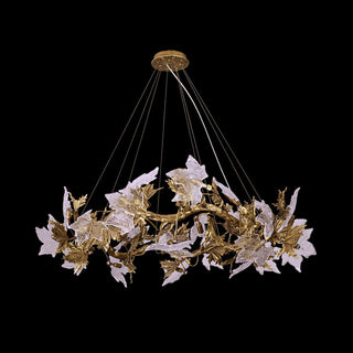 Maple Leaf Luxury Brass Chandelier