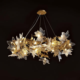 Maple Leaf Luxury Brass Chandelier
