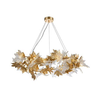Maple Leaf Luxury Brass Chandelier