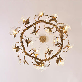 Maple Leaf Luxury Brass Chandelier