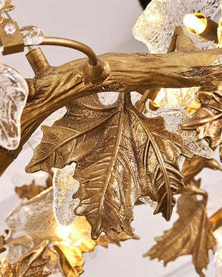 Maple Leaf Luxury Brass Chandelier