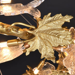 Maple Leaf Luxury Brass Chandelier
