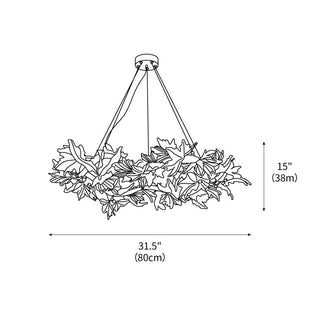 Maple Leaf Luxury Brass Chandelier