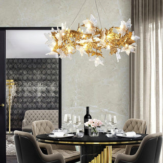 Maple Leaf Luxury Brass Chandelier