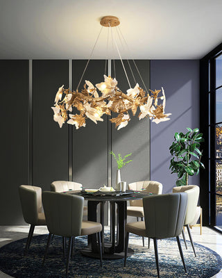Maple Leaf Luxury Brass Chandelier