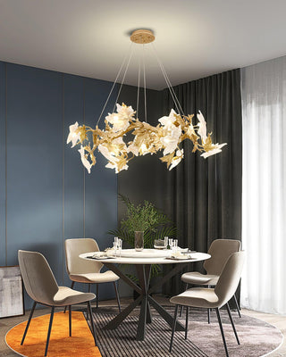Maple Leaf Luxury Brass Chandelier