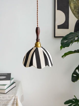 Stripe Tulip Art Deco Cloth Pendant Light