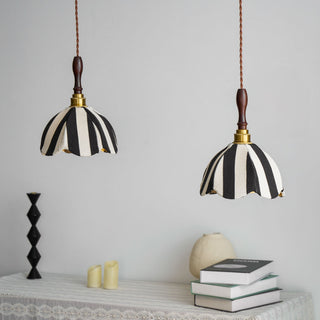Stripe Tulip Art Deco Cloth Pendant Light