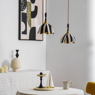 Stripe Tulip Art Deco Cloth Pendant Light