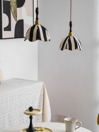 Stripe Tulip Art Deco Cloth Pendant Light