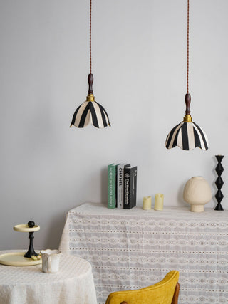 Stripe Tulip Art Deco Cloth Pendant Light