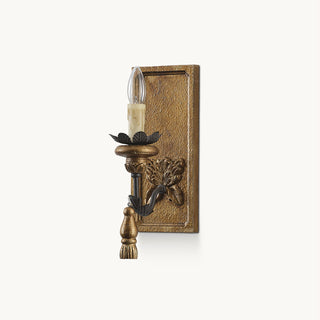 Margarite Vintage Gold Leaf Candle Wall Sconce