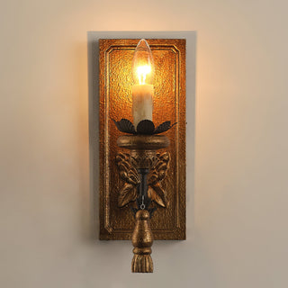 Margarite Vintage Gold Leaf Candle Wall Sconce