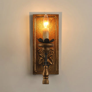 Margarite Vintage Gold Leaf Candle Wall Sconce
