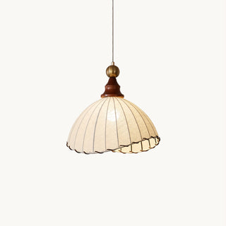 Maris Dark Wood Fabric Pendant Light