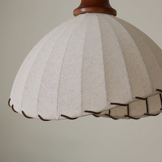 Maris Dark Wood Fabric Pendant Light