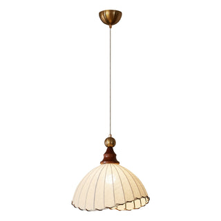 Maris Dark Wood Fabric Pendant Light