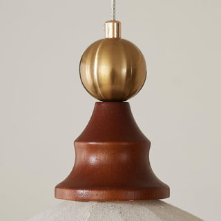 Maris Dark Wood Fabric Pendant Light