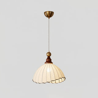 Maris Dark Wood Fabric Pendant Light