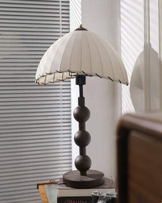 Maris Dark Wood Fabric Table Lamp