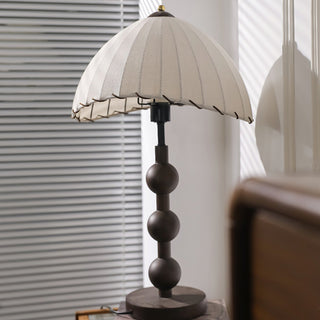 Maris Dark Wood Fabric Table Lamp