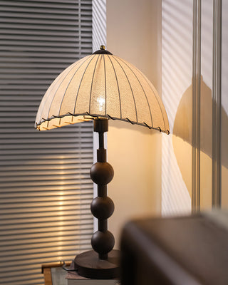 Maris Dark Wood Fabric Table Lamp