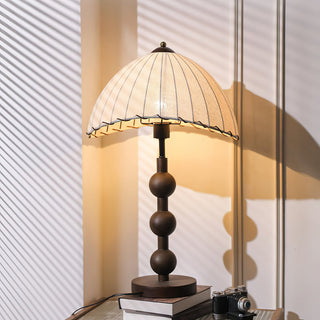 Maris Dark Wood Fabric Table Lamp